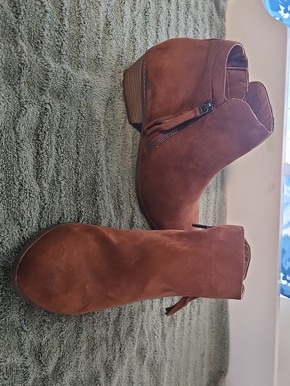 Torrid Brown Suede Ankle Booties with Side Zip